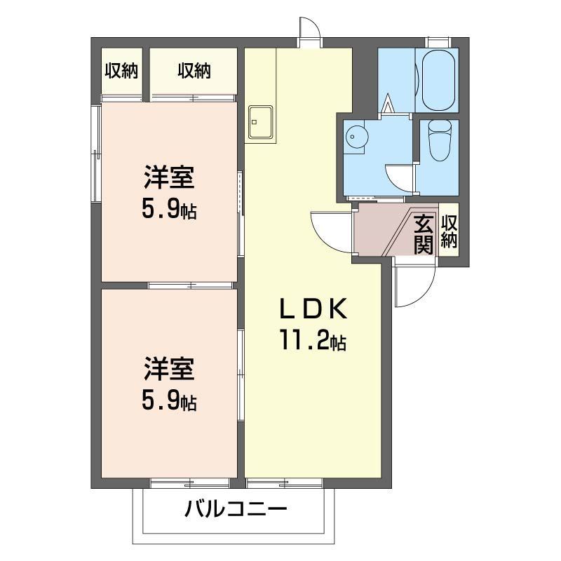 ハレアカラ 201号室 間取り