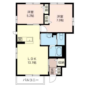 ルミエール湘南 B 101号室 間取り