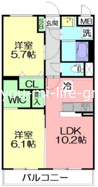 プラザ富 302号室 間取り