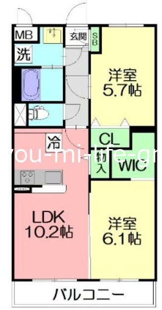 プラザ富 303号室 間取り