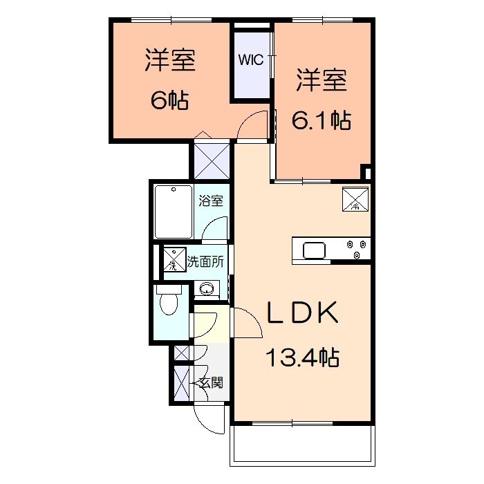 グランメゾン達上ヶ丘 106 (コピー)号室 間取り
