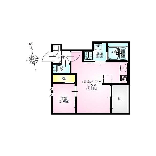 ＲＥＧＡＬＥＳＴ　ラルーチェ本厚木 201号室 間取り
