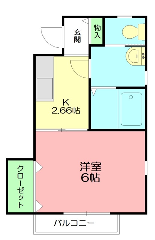 聖荘 202号室 間取り