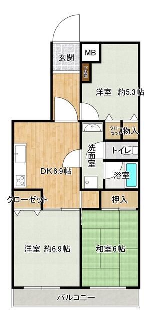 ナイスアーバン寒川 302号室 間取り