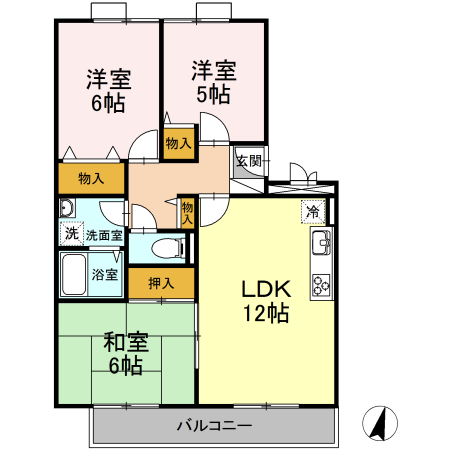 アルファタウン西田原　Ｉ 202号室 間取り