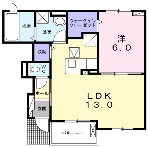 ラシュレ 102号室 間取り