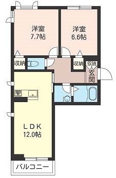 シャトー ルシオール 303号室 間取り