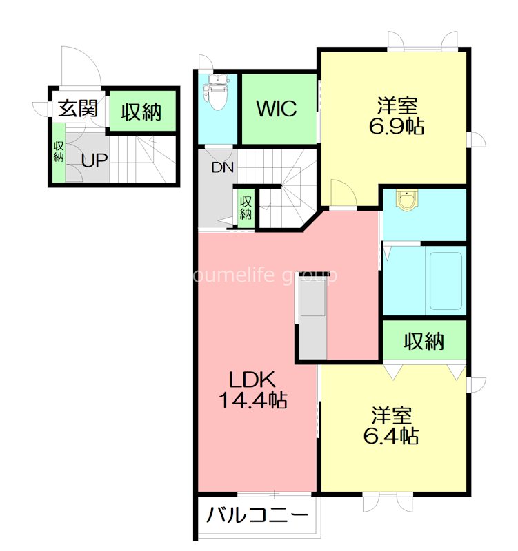 グランドカーサ　みずき 00201号室 間取り