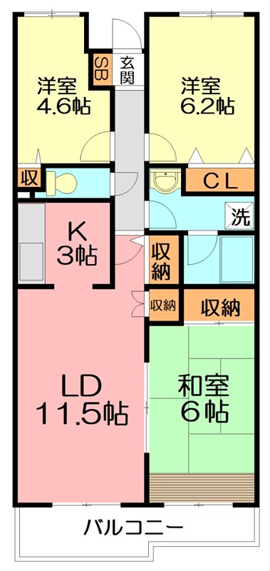 グランジュール港南台 207号室 間取り