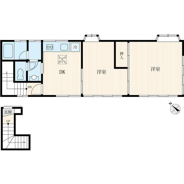 箱根町アパート 202号室 間取り
