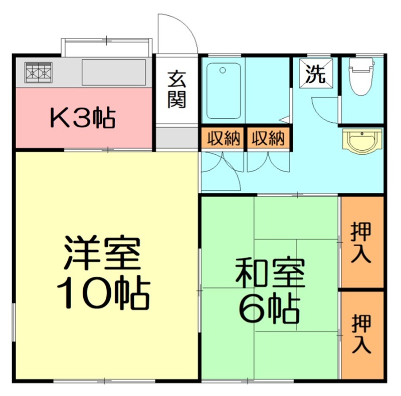 コーポ小串 203号室 間取り