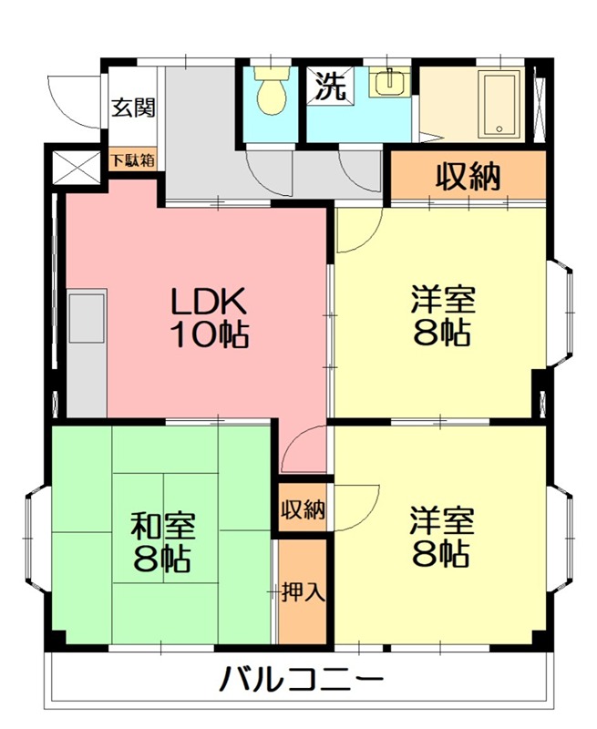 パルリバーサイドⅡ 301号室 間取り
