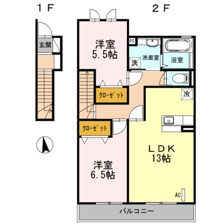 ポラリスF Ⅰ 202号室 間取り