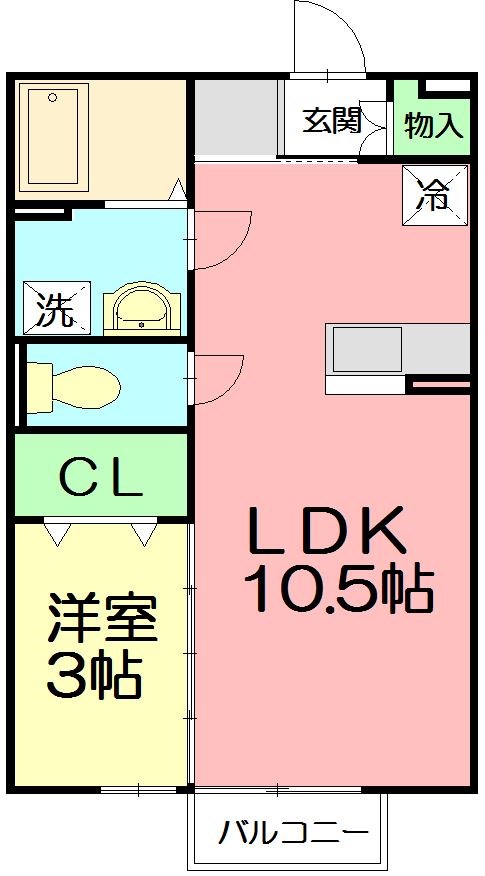 エクセルパークＤ 102号室 間取り
