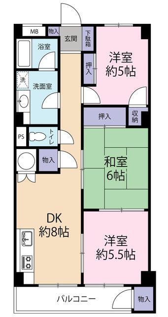 カマクラ大船コーポ 403号室 間取り