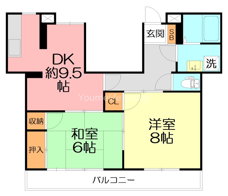 エレガンス西湘 302号室 間取り