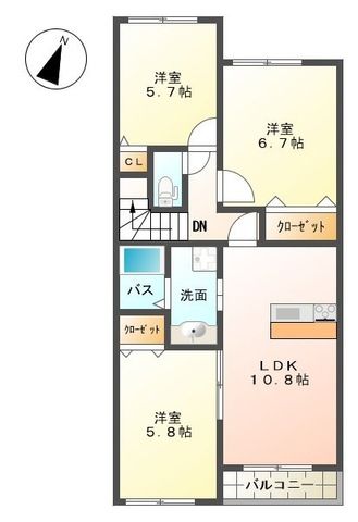 Ｌｉｅｎ（リアン） 0203号室 間取り
