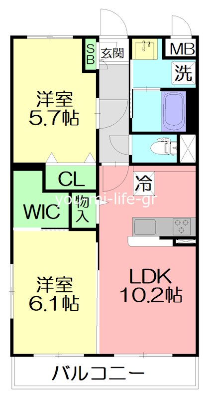 プラザ富 305号室 間取り