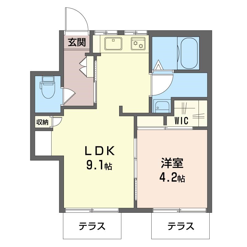 クローバーハイツ 103号室 間取り