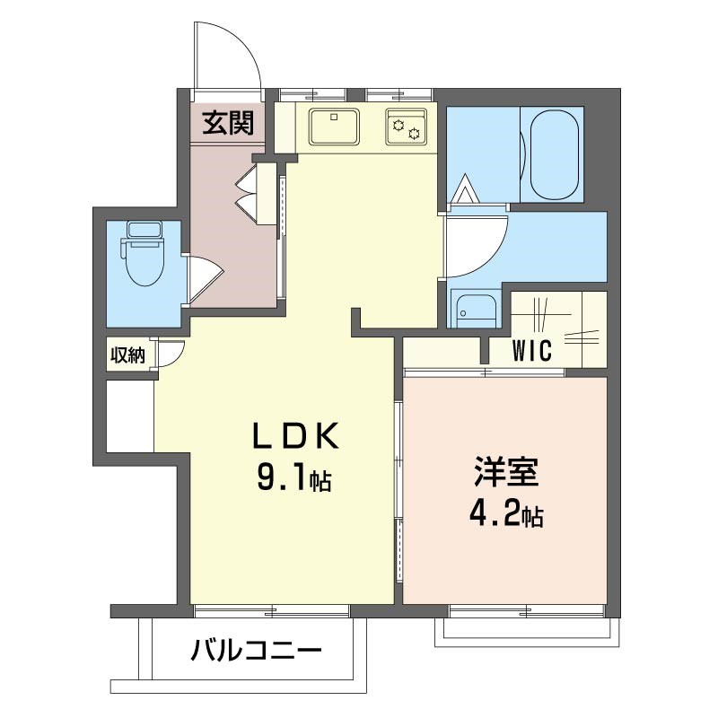クローバーハイツ 201号室 間取り
