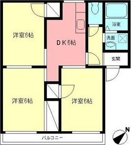 グランドールK 201号室 間取り