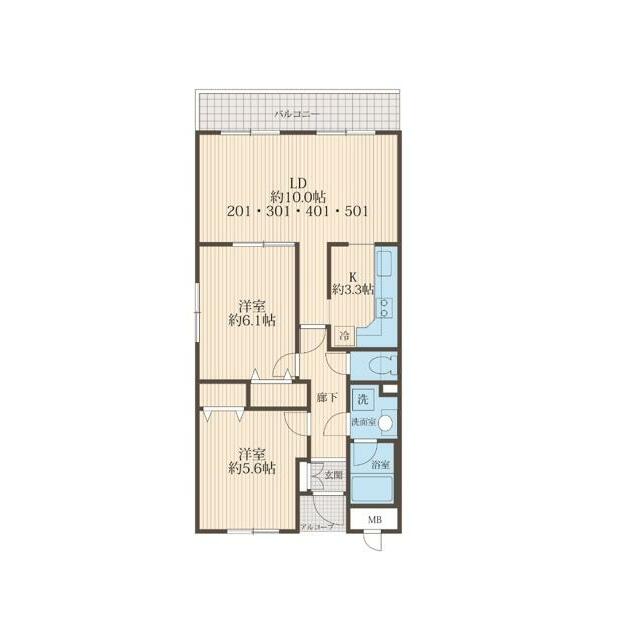 シグナス湘南 301号室 間取り
