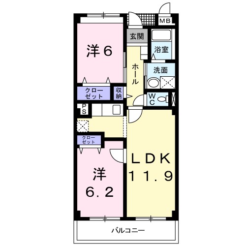パタトデゥース 202号室 間取り