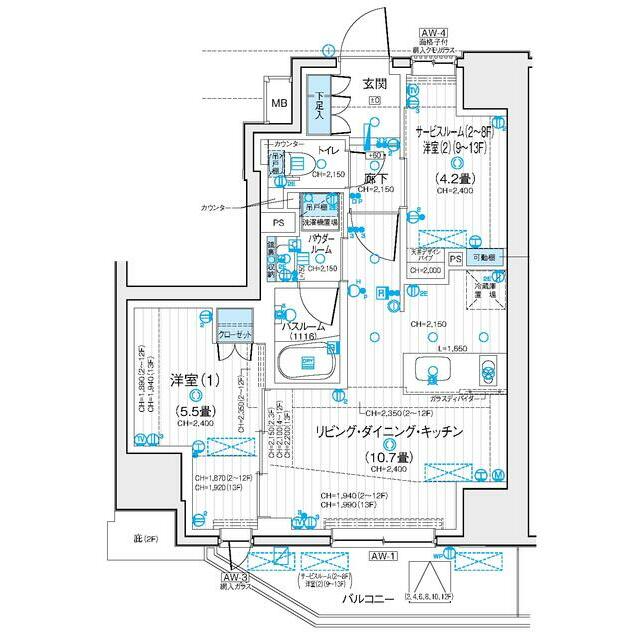 デュオステージ藤沢 901号室 間取り