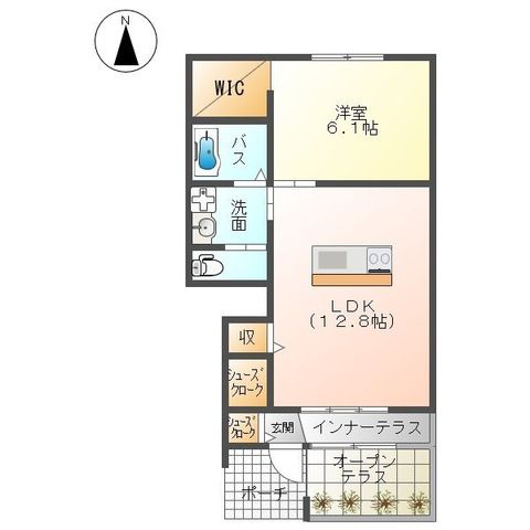 ヴェルジェ コリーヌ(Verger Colline) 102号室 間取り
