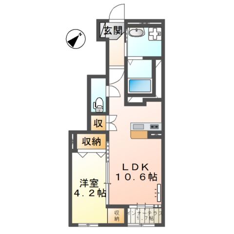 厚木市下川入新築アパート 103号室 間取り