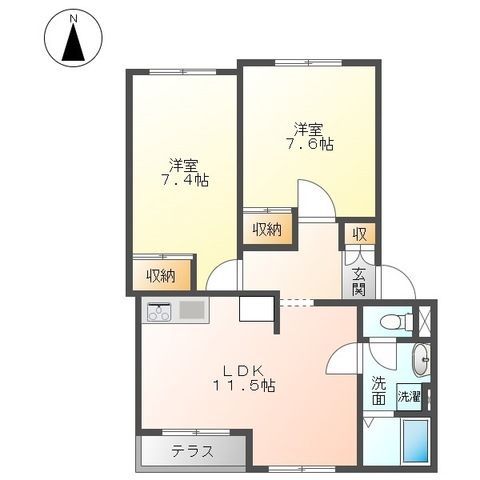エトワール東栖 202号室 間取り