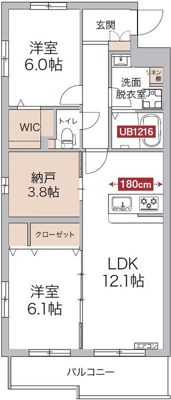 リージュ 106号室 間取り