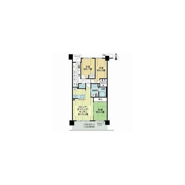 サーパス鴨宮 4F号室 間取り