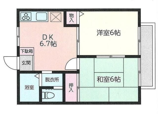 松野ハイム 102号室 間取り