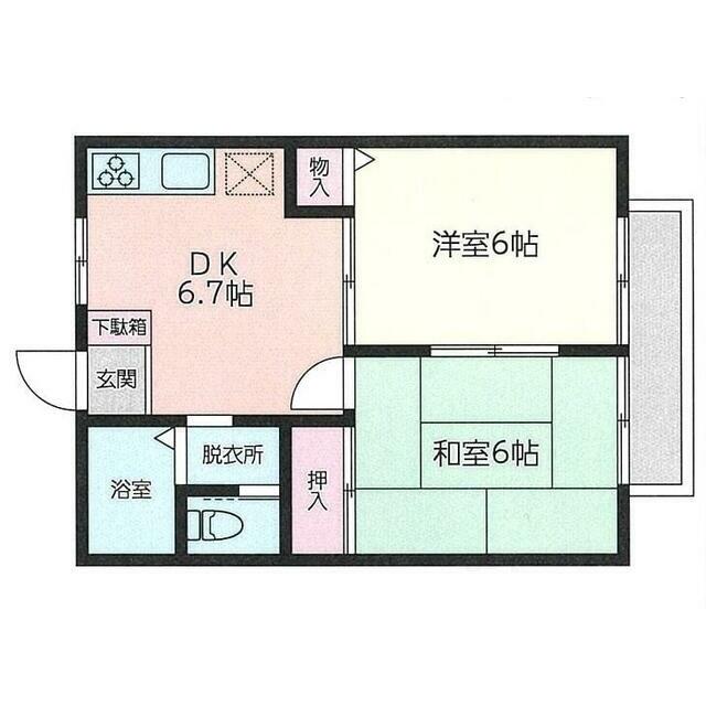 松野ハイム 102号室 間取り