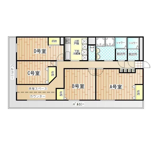 ホワイトハウス・シェアルーム本厚木 C号室 間取り