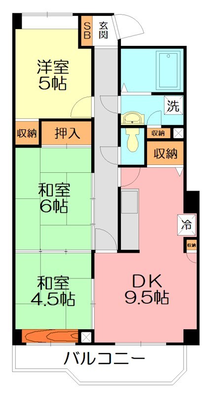 内藤マンションＡ棟 105号室 間取り