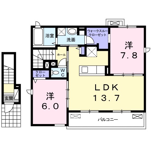 INISHIE鎌倉 201号室 間取り