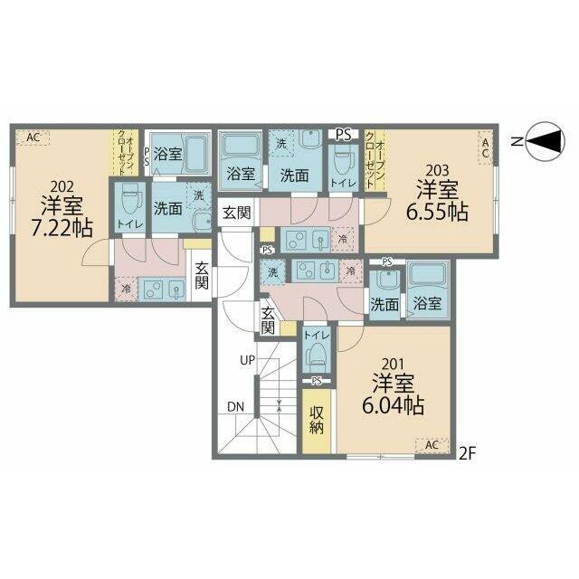 カインドネス厚木旭町Ⅱ 203号室 間取り