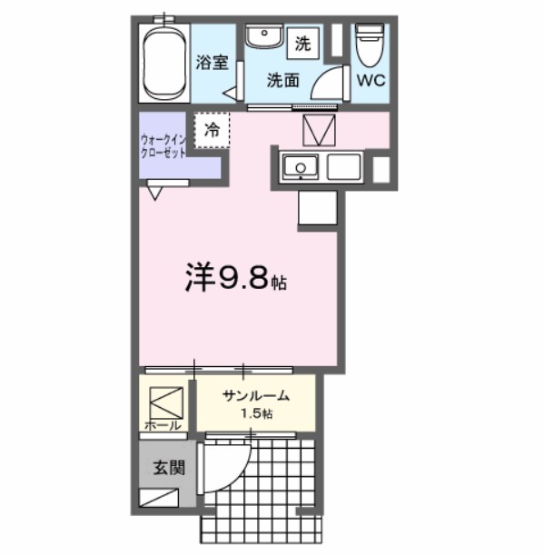夕凪 102号室 間取り