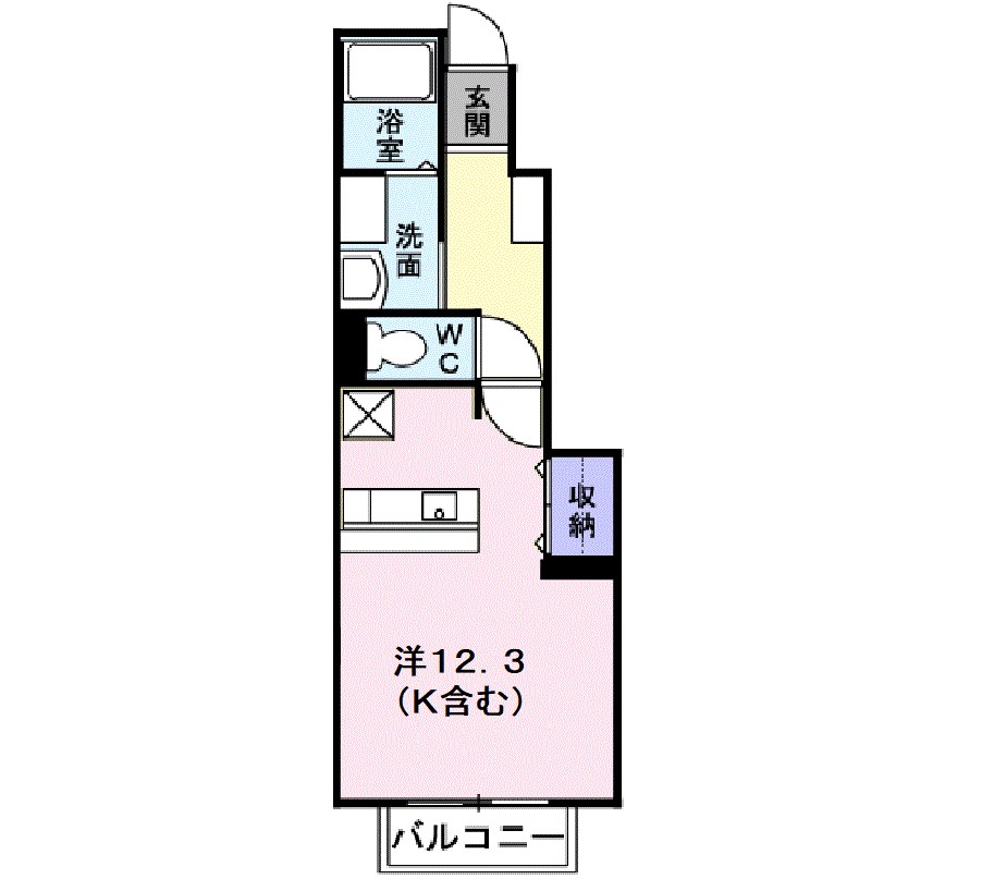 プラシード 103号室 間取り