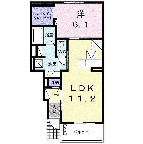 ＮｏｒｔｈＩｓｌａｎｄ　Ｋ 102号室 間取り