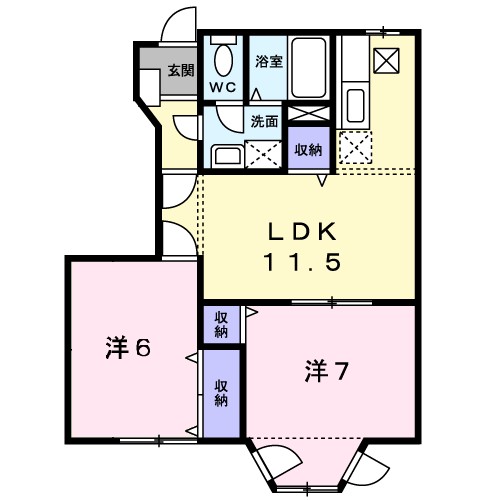 モンラルジュ８番館 102号室 間取り