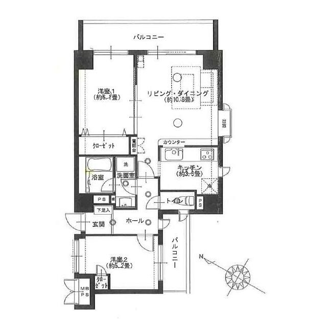 ライオンズプラザ藤沢 514号室 間取り