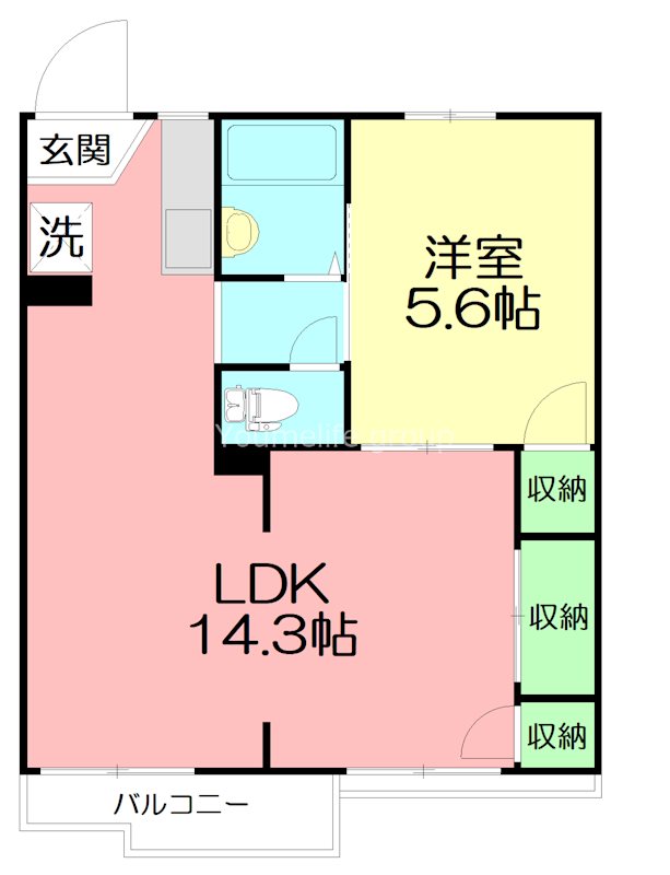 フラワーハイツ 201号室 間取り