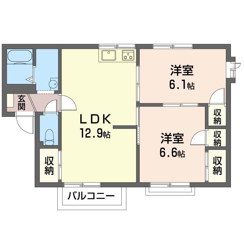 サンハイツフジⅠ 202号室 間取り