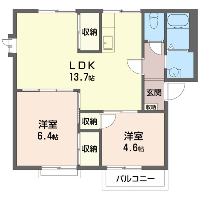 サンハイツフジⅡ 201号室 間取り