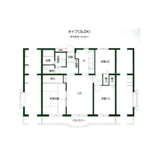 ハンプトンコート 205号室 間取り