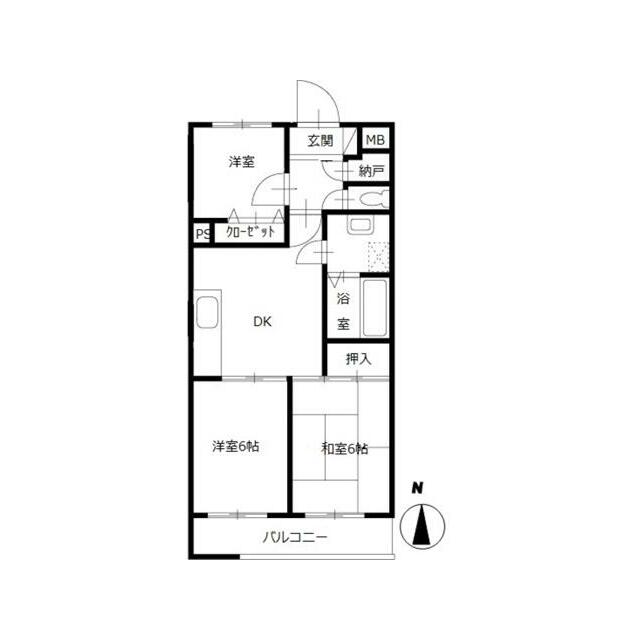 サンヒルズ東戸塚 B107号室 間取り