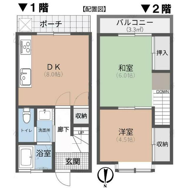 第二メゾン富士 B号室 間取り